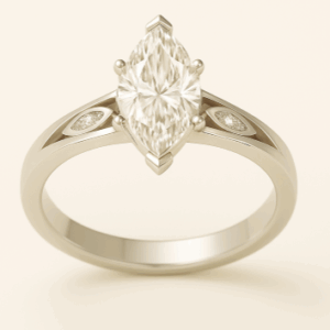Nhẫn Cầu Hôn Vàng Trắng 14K Đá Moissanite
