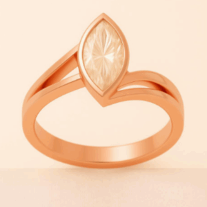 Nhẫn Cầu Hôn Vàng Hồng 18K Đào Morganite
