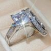 Bộ 2 Nhẫn Nữ Đính Kim Cương Lấp Lánh – Trang Sức Dự Tiệc, Cưới Hỏi, Quà Tặng Sang Trọng Cho Nữ