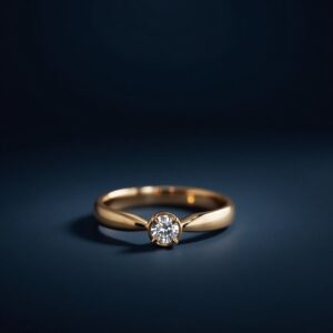 Nhẫn Vàng 18K Đính Đá CZ Tròn