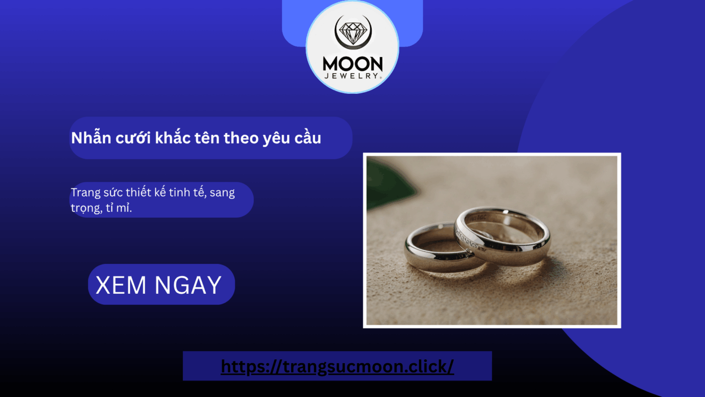 Nhẫn cưới khắc tên theo yêu cầu