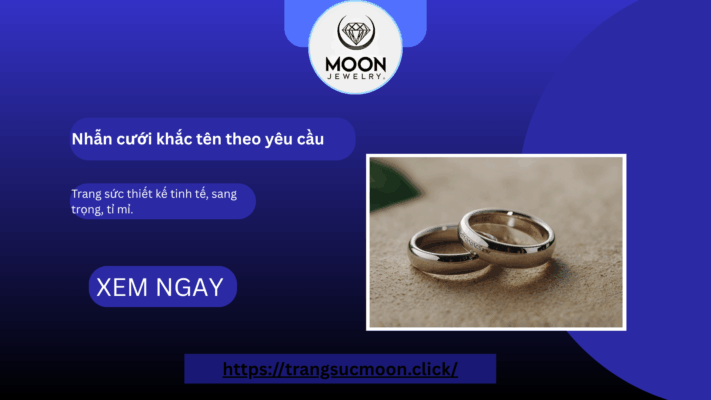 Nhẫn cưới khắc tên theo yêu cầu